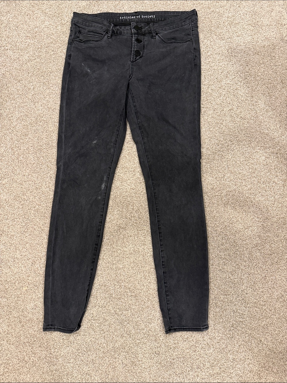 Articles of Society Washed Black High-Rise Skinny Jeans